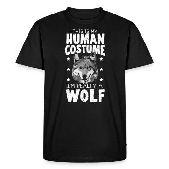 This Is My Human Costume I'm Really A Wolf Lover - Men's Premium Organic T-Shirt - black - Front - Nico (187cm)