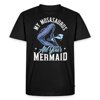 My Mosasaurus Ate Your Mermaid Paleontologist Dino - Men's Premium Organic T-Shirt - black - Front - Nico (187cm)