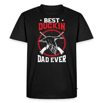 Meilleur duckin papa chasseur de sauvagine - T-shirt Premium bio Homme - noir - Devant - Nico (187cm)