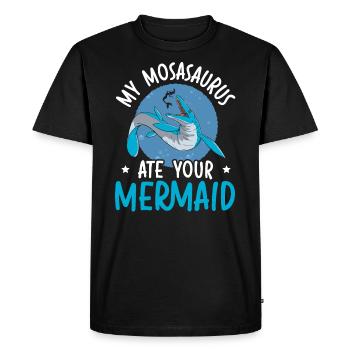 My Mosasaurus Ate Your Mermaid Paleontologist Dino - Men's Premium Organic T-Shirt - black - Front - Nico (187cm)