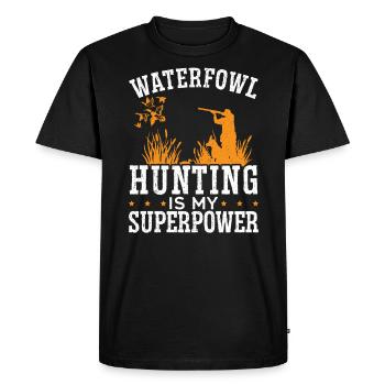 Waterfowl Hunting Is My Superpower Duck Hunter - Men's Premium Organic T-Shirt - black - Front - Nico (187cm)