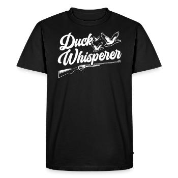 Duck Whisperer Waterfowl Hunting Animal Hunter - Men's Premium Organic T-Shirt - black - Front - Nico (187cm)
