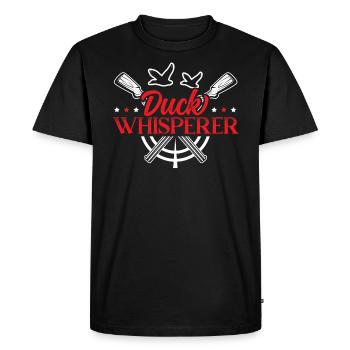 Duck Whisperer Waterfowl Hunting Animal Hunter - Men's Premium Organic T-Shirt - black - Front - Nico (187cm)
