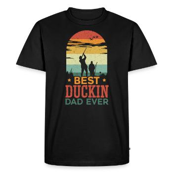 Meilleur duckin papa chasseur de sauvagine - T-shirt Premium bio Homme - noir - Devant - Nico (187cm)
