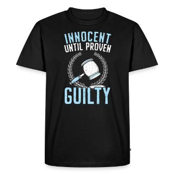 Innocent jusqu’à preuve du contraire Juge Avocat Justice - T-shirt Premium bio Homme - noir - Devant - Nico (187cm)