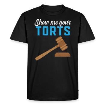 Show Me Your Torts Judge Lawyer Attorney Justice - Men's Premium Organic T-Shirt - black - Front - Nico (187cm)