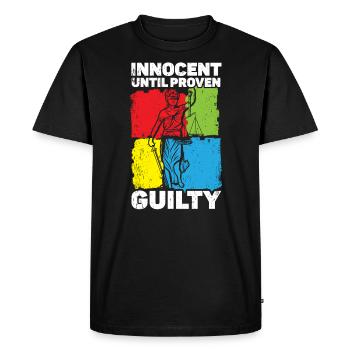Innocent jusqu’à preuve du contraire Juge Avocat Justice - T-shirt Premium bio Homme - noir - Devant - Nico (187cm)