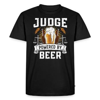 Judge Powered By Beer Drinker Judge Lawyer Justice - Men's Premium Organic T-Shirt - black - Front - Nico (187cm)