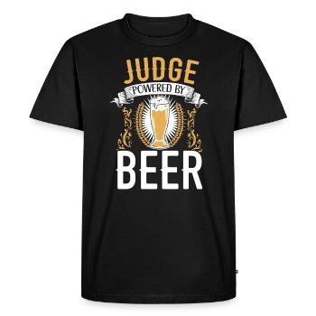 Judge Powered By Beer Drinker Judge Lawyer Justice - Men's Premium Organic T-Shirt - black - Front - Nico (187cm)