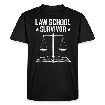 Law School Survivor Lawyer Attorney Justice - Men's Premium Organic T-Shirt - black - Front - Nico (187cm)