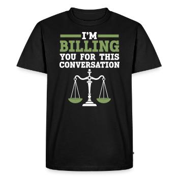 Je vous facture pour cet avocat de conversation - T-shirt Premium bio Homme - noir - Devant - Nico (187cm)