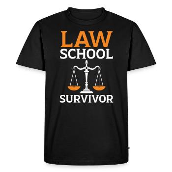 Law School Survivor Lawyer Attorney Justice - Men's Premium Organic T-Shirt - black - Front - Nico (187cm)