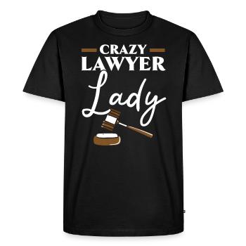 Crazy Lawyer Lady Attorney Avocat parajuridique - T-shirt Premium bio Homme - noir - Devant - Nico (187cm)
