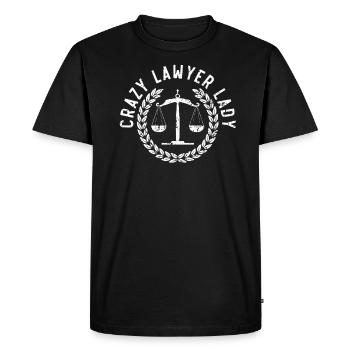 Crazy Lawyer Lady Attorney Avocat parajuridique - T-shirt Premium bio Homme - noir - Devant - Nico (187cm)