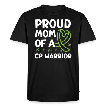 Fière maman d’une mère de paralysie cérébrale guerrière CP - T-shirt Premium bio Homme - noir - Devant - Nico (187cm)