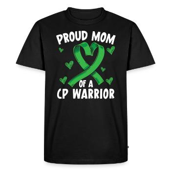 Fière maman d’une mère de paralysie cérébrale guerrière CP - T-shirt Premium bio Homme - noir - Devant - Nico (187cm)