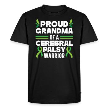 Fière grand-mère d’une guerrière guerrière atteinte de paralysie cérébrale Mamie - T-shirt Premium bio Homme - noir - Devant - Nico (187cm)