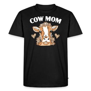 Vache Maman Génisse Vache Chuchoteur Vache Ferme d’élevage - T-shirt Premium bio Homme - noir - Devant - Nico (187cm)