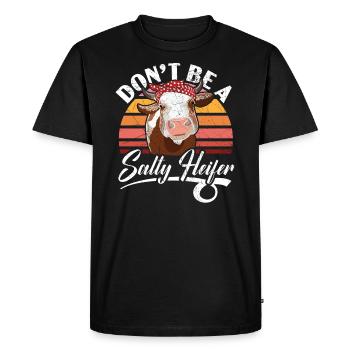 Ne soyez pas une génisse salée Vache Chuchoteur Élevage de vaches - T-shirt Premium bio Homme - noir - Devant - Nico (187cm)