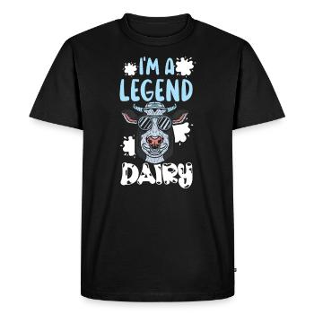 Je suis une légende Vache laitière Chuchoteur producteur de lait - T-shirt Premium bio Homme - noir - Devant - Nico (187cm)