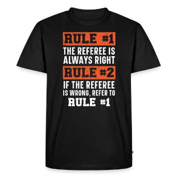 Proud Referee Game Official Sportsmanship Whistle - Men's Premium Organic T-Shirt - black - Front - Nico (187cm)