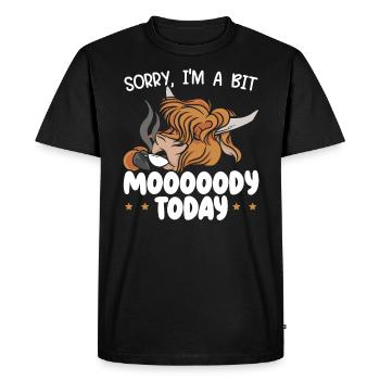 Je suis un peu lunatique aujourd’hui Scottist Highland Cow Lover - T-shirt Premium bio Homme - noir - Devant - Nico (187cm)