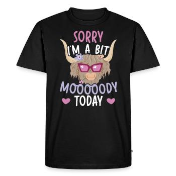 Je suis un peu lunatique aujourd’hui Scottist Highland Cow Lover - T-shirt Premium bio Homme - noir - Devant - Nico (187cm)