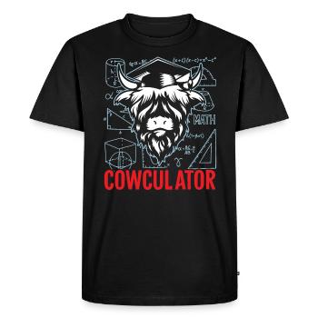 Cowculator Highland Farmer Cow Whisperer Math - Men's Premium Organic T-Shirt - black - Front - Nico (187cm)