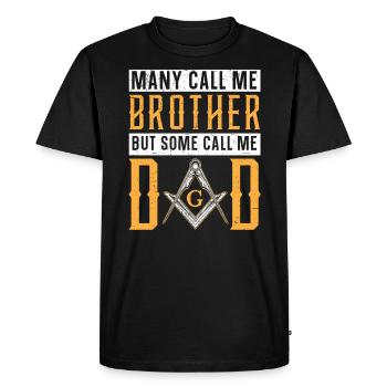 Freemason Dad Fraternal Freemasonry Square Compass - Men's Premium Organic T-Shirt - black - Front - Nico (187cm)