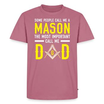 Franc-maçon Papa Fraternel Franc-maçonnerie Square Compass - T-shirt Premium bio Homme - mauve - Devant - Nico (187cm)