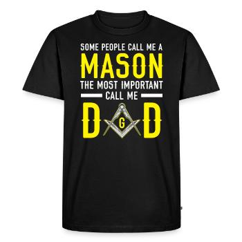 Freemason Dad Fraternal Freemasonry Square Compass - Men's Premium Organic T-Shirt - black - Front - Nico (187cm)