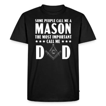 Freemason Dad Fraternal Freemasonry Square Compass - Men's Premium Organic T-Shirt - black - Front - Nico (187cm)