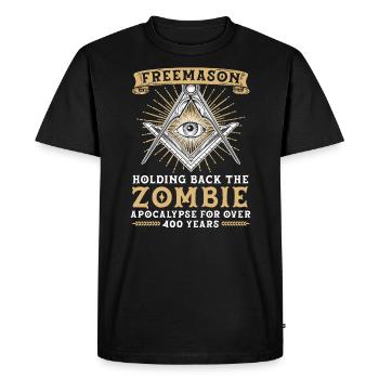Franc-maçon Fraternel Franc-maçonnerie Square Compass - T-shirt Premium bio Homme - noir - Devant - Nico (187cm)