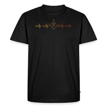 Franc-maçon Fraternel Franc-maçonnerie Square Compass - T-shirt Premium bio Homme - noir - Devant - Nico (187cm)