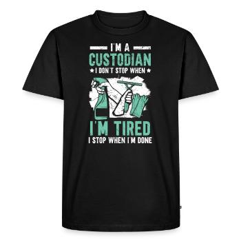 Je suis un gardien Concierge Concierge Gardien d’école - T-shirt Premium bio Homme - noir - Devant - Nico (187cm)