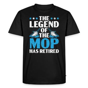 The Legend Of The Mop Has Retired Janitor - Men's Premium Organic T-Shirt - black - Front - Nico (187cm)