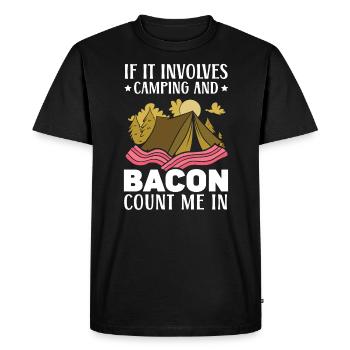 Si cela implique du camping et du bacon, comptez-moi dans - T-shirt Premium bio Homme - noir - Devant - Nico (187cm)