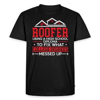 Fier couvreur De toit Chuchoteur de toit Ninja Job Couvreur - T-shirt Premium bio Homme - noir - Devant - Nico (187cm)