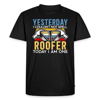 Je suis un couvreur de toit Whisperer toit Ninja Job couvreur - T-shirt Premium bio Homme - noir - Devant - Nico (187cm)