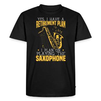 Retired Saxophonist Instrumentalist Saxophone - Men's Premium Organic T-Shirt - black - Front - Nico (187cm)