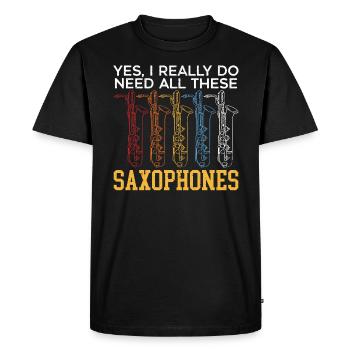 Saxophone Saxophonist Musician Instrumentalist - Men's Premium Organic T-Shirt - black - Front - Nico (187cm)