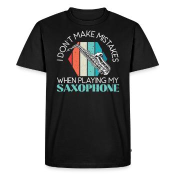 Saxophone Saxophonist Musician Instrumentalist - Men's Premium Organic T-Shirt - black - Front - Nico (187cm)