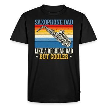 Saxophone Papa Saxophoniste Musicien Fête des Pères - T-shirt Premium bio Homme - noir - Devant - Nico (187cm)