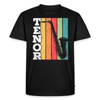 Tenor Saxophone Saxophonist Instrumentalist Jazz - Men's Premium Organic T-Shirt - black - Front - Nico (187cm)