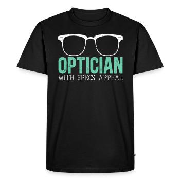 Opticien avec Spécifications Appeal Eye DoctorOptical - T-shirt Premium bio Homme - noir - Devant - Nico (187cm)