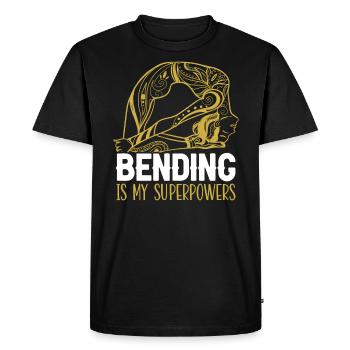 Bending Is My Superpowers Spiritual Workout Yoga - Men's Premium Organic T-Shirt - black - Front - Nico (187cm)