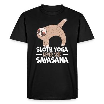 Sloth Yoga Ne Jamais Sauter Savasana Fitness Yoga Paresseux - T-shirt Premium bio Homme - noir - Devant - Nico (187cm)