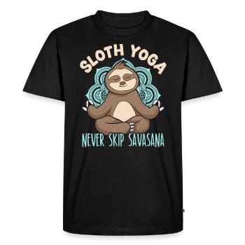 Sloth Yoga Ne Jamais Sauter Savasana Fitness Yoga Paresseux - T-shirt Premium bio Homme - noir - Devant - Nico (187cm)