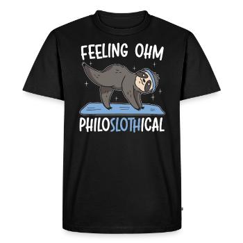 Feeling Philoslothical Fitness Yoga Meditate Sloth - Men's Premium Organic T-Shirt - black - Front - Nico (187cm)