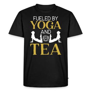 Alimenté par le yoga et l’exercice de tee méditer le yoga - T-shirt Premium bio Homme - noir - Devant - Nico (187cm)
